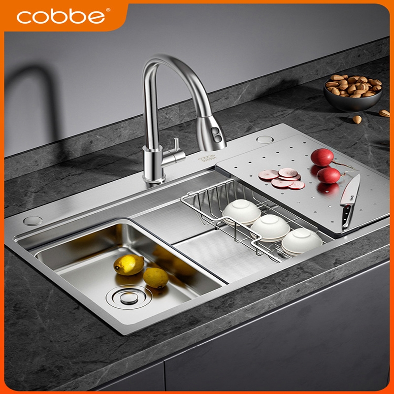 卡贝(cobbe)水槽大单槽厨房手工洗碗槽台下洗菜盆加大水池套餐