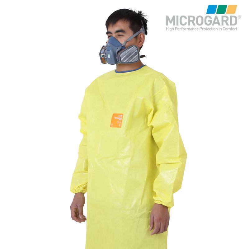 安思尔 微护佳MC3000防化耐酸碱带袖围裙反穿围裙罩衣 1件高清大图