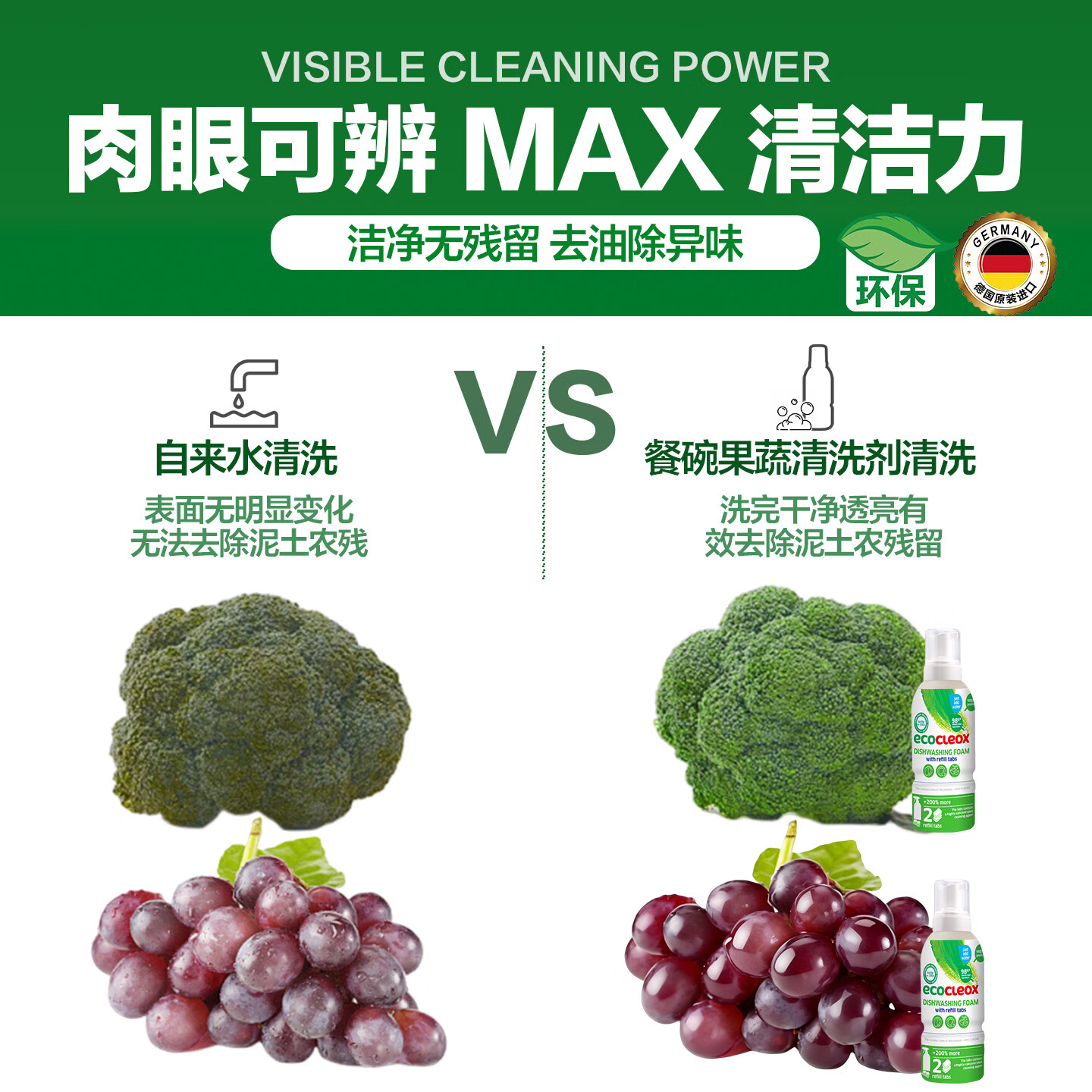 卫丫Via德国进口泡沫型洗洁精500ml食品级餐碗奶瓶果蔬清洗 一瓶变3瓶高清大图