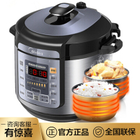 美的 电压力锅 双胆 家用智能预约压力锅全自动高压锅电饭锅电饭煲5-6升 YL60Simple102