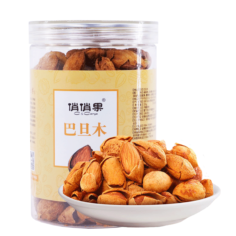 俏俏果手剥薄壳巴旦木大杏仁扁桃仁坚果干果零食巴旦木仁罐装图片