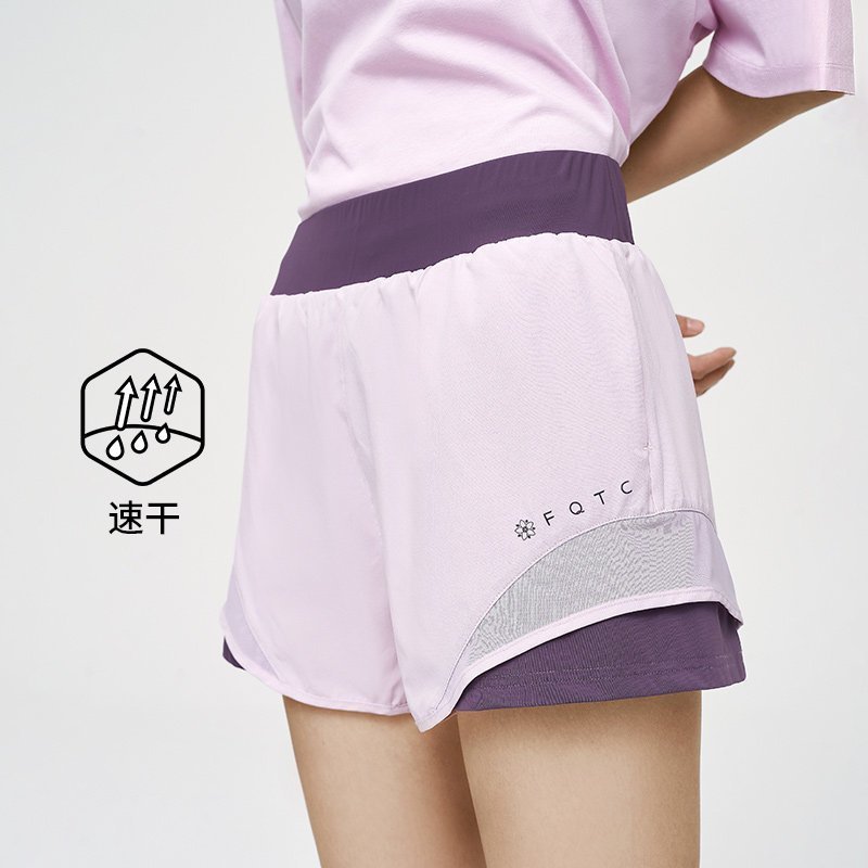 凯乐石速干短裤女假两件户外运动跑步裤女高腰瑜伽健身