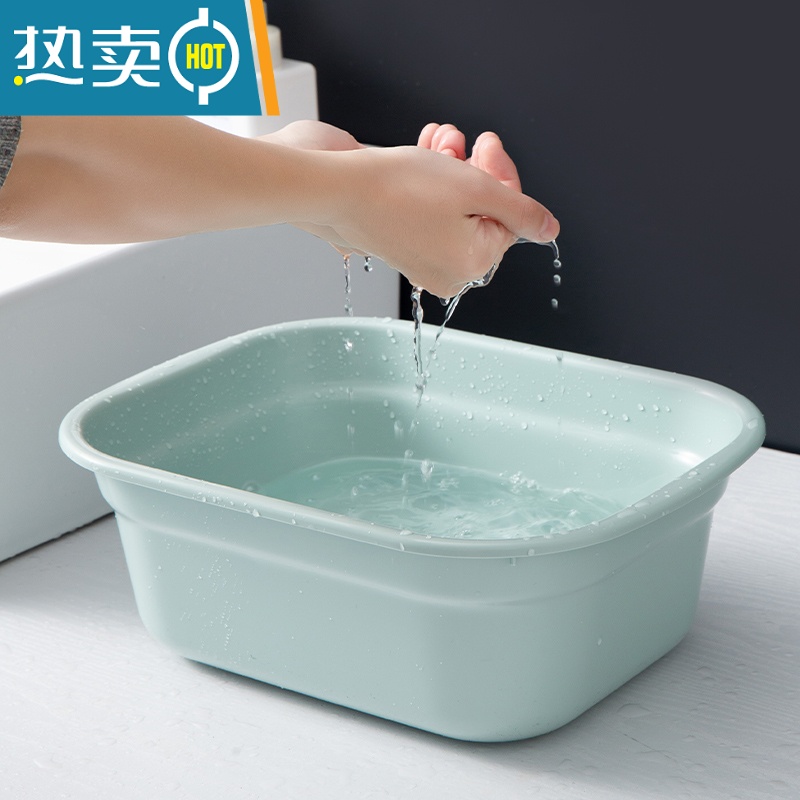 JING PING长方形脸盆大号家用洗衣洗菜盆加厚婴儿洗澡盆宿舍学生塑料洗脸盆高清大图