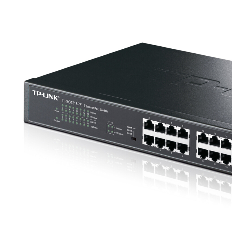 TP-LINK TL-SG1218PE 16口千兆POE 交换机 (2千兆光纤口)