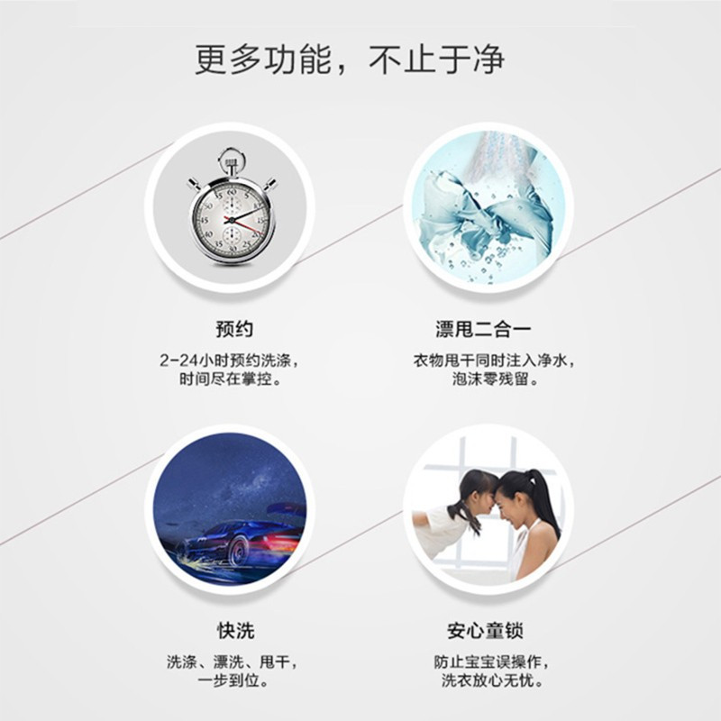 海尔(Haier) 8公斤波轮洗衣机超净洗漂甩二合一XQB80-M1708月光灰