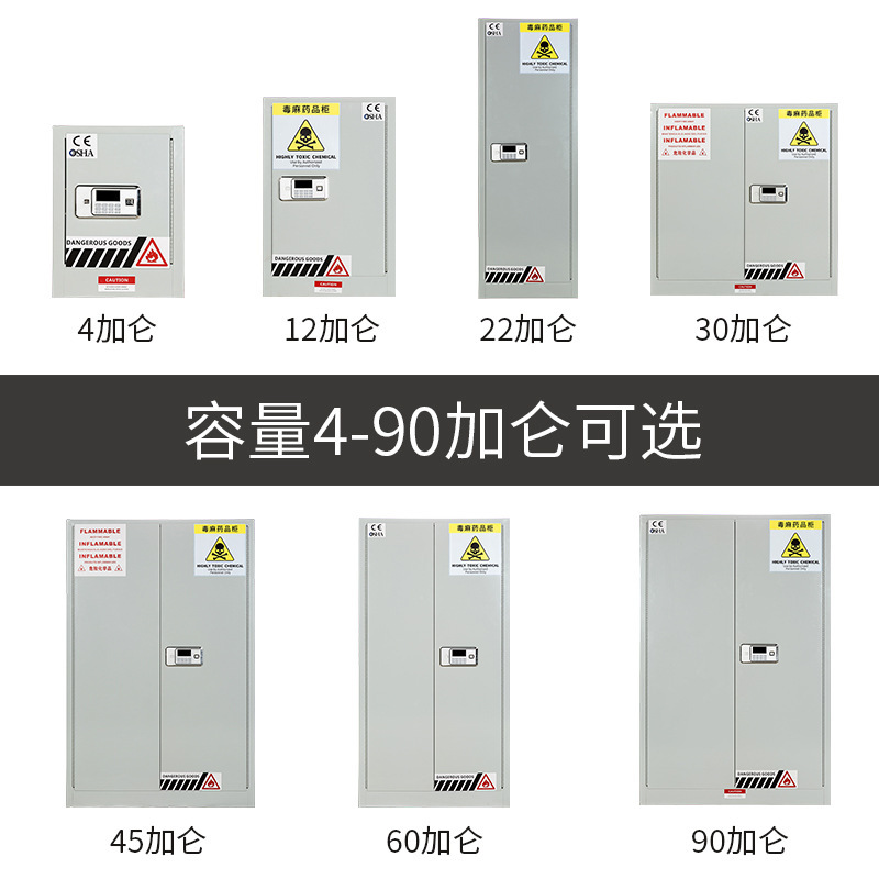 锦北 毒麻柜化学品安全存放柜实验室危化药品柜电子密码锁储存柜60加仑