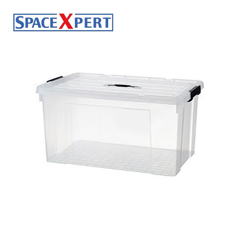 空間専門家(SPACEXPERT) 衣物收纳箱塑料整理箱车载储物箱80L透明 带提手