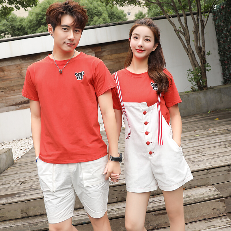不一样的情侣装夏装2018新款韩版男女短袖气质夏季学生班服套装潮