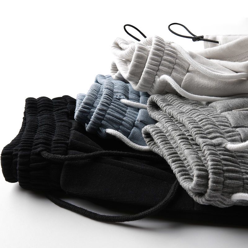 德尔惠裤子潮牌男春季宽松束脚长裤设计感小众收口抽绳运动卫裤