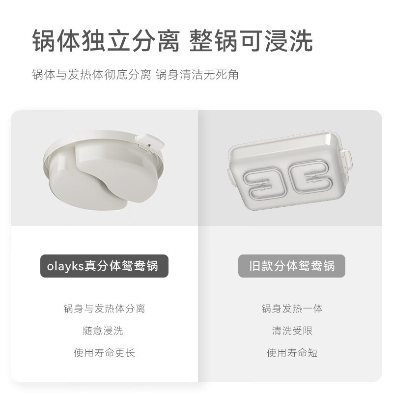 olayks.立时 6L鸳鸯分体火锅OLK-02-10 白色 6L高清大图