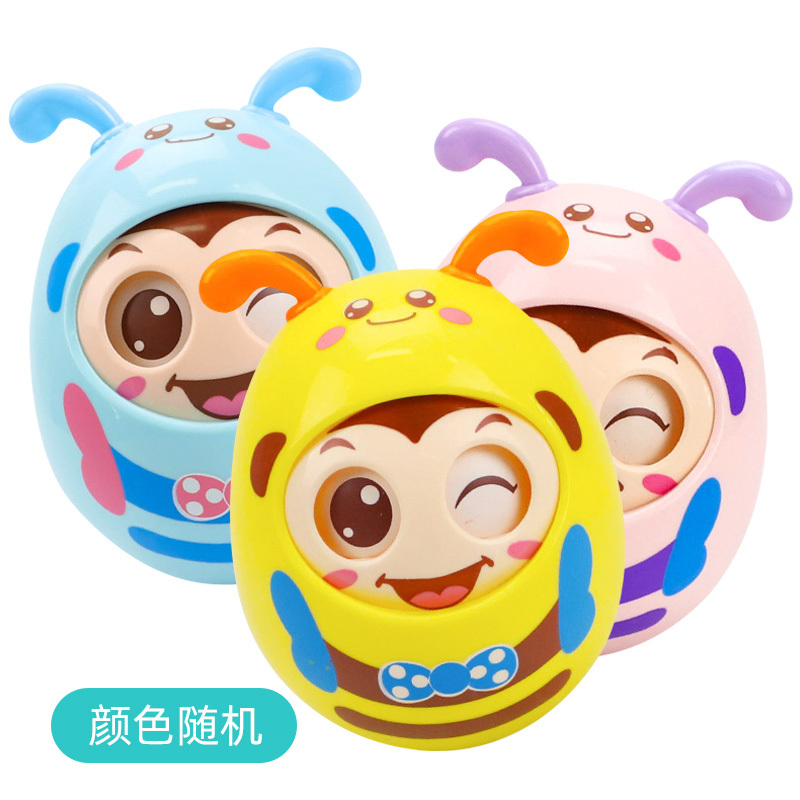 麦多比(myduob) 眨眼不倒翁玩具 牙胶手摇铃婴幼儿宝宝益智儿童122*92*92 小孩1-3岁 塑料 颜色随机