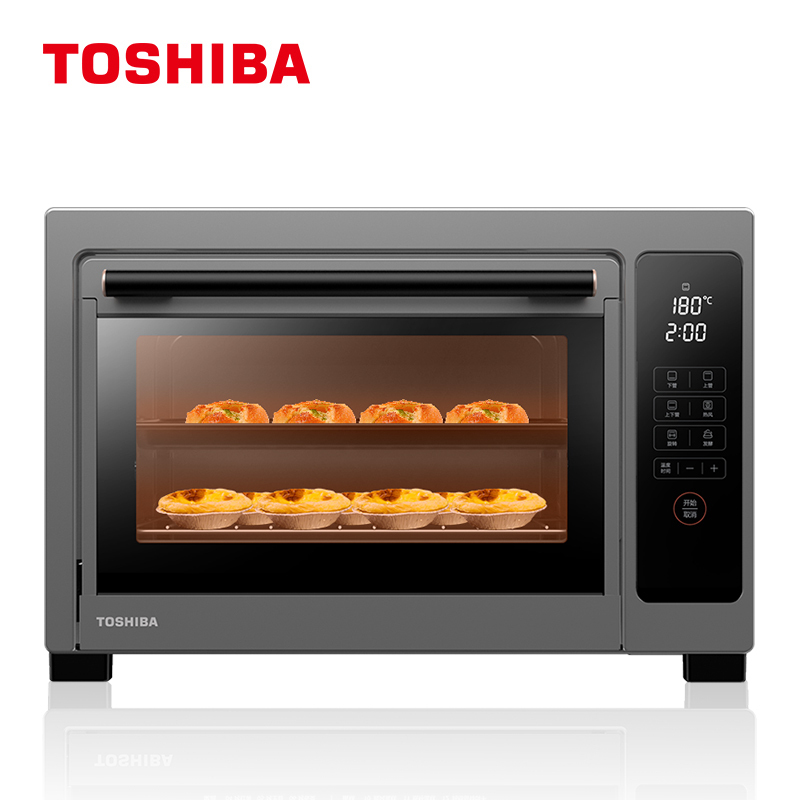 东芝(TOSHIBA)电烤箱 D238B1 微电脑式 38L大容量 平衡式8U加热 上下控温 恒温发酵 变频台式烤箱