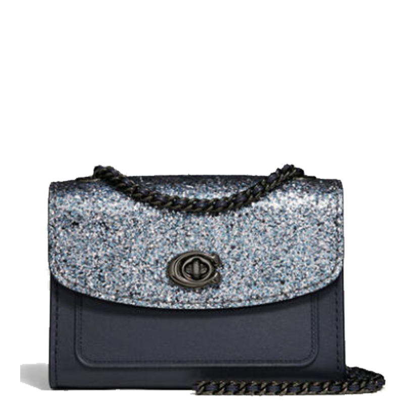 COACH蔻驰 Parker 18系列 女士链条斜挎包单肩包 女包 亮片拼接高清大图