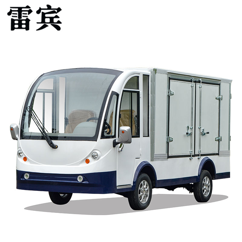 雷宾电动送餐车观光车四轮营区厂区方向助力单排2座抢修厢式载货货车单排2座高清大图