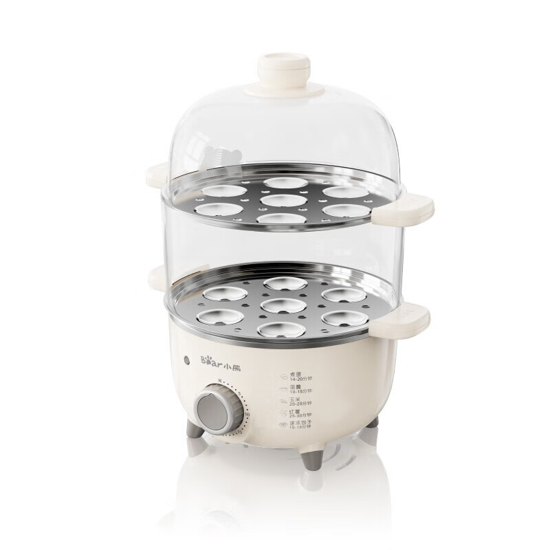 小熊(Bear)煮蛋器 蒸蛋器智能自动断电煮鸡蛋羹神器多功能蒸煮一体机双层定时早餐机ZDQ-C14L3