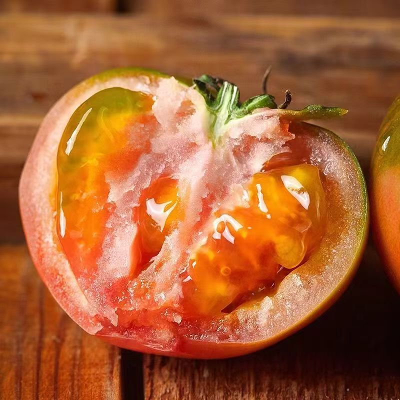 [西沛生鲜]丹东铁皮西红柿 净重3斤 精品 草莓柿子绿腚番茄自然熟生吃应季新鲜水果高清大图