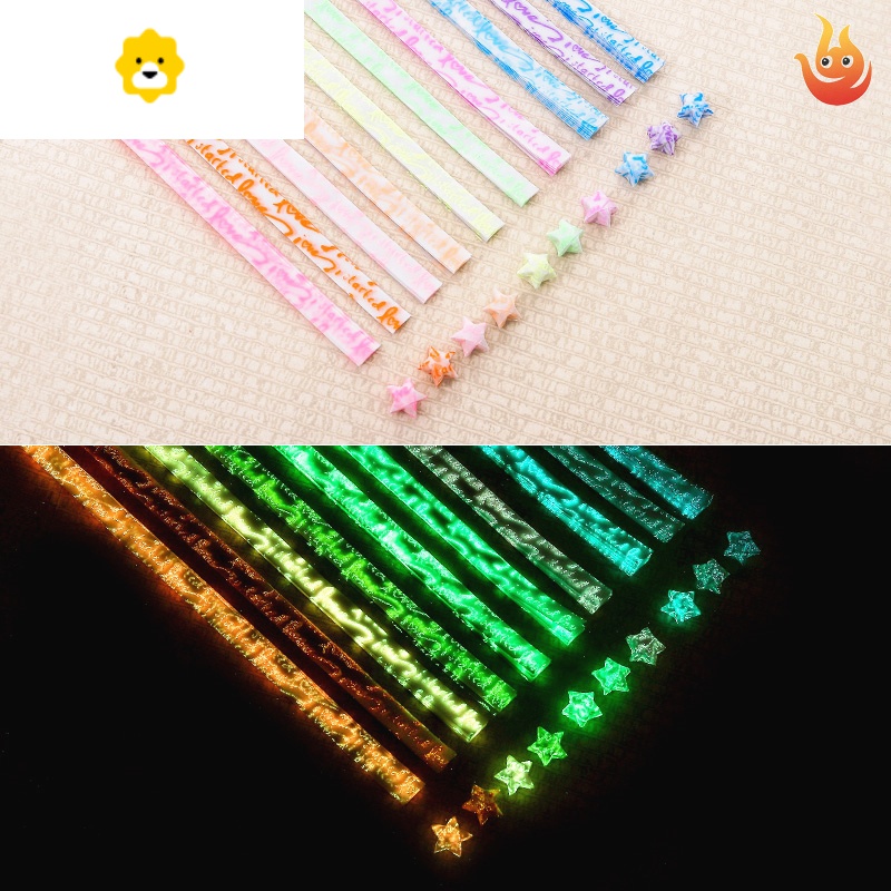 折星星的彩纸夜光折纸彩色幸运星五角的纸条创意许愿瓶叠香味套装 JING PING高清大图