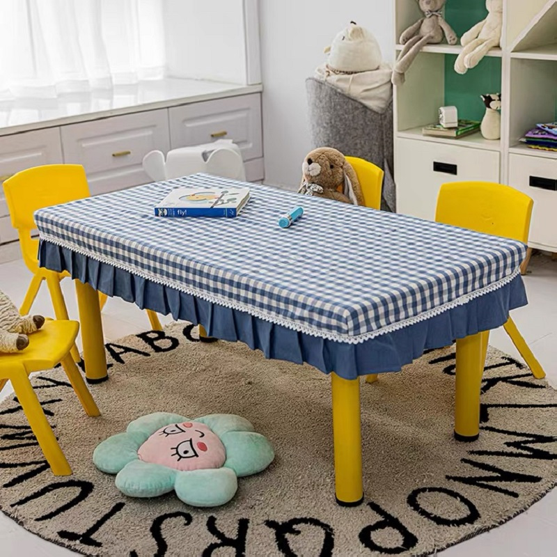 幼儿园小学生方形布艺防滑桌套课桌套6060cm视频
