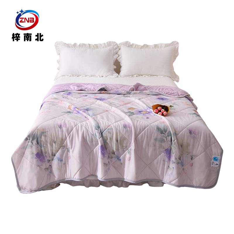 梓南北 印花凉感丝夏被空调被 200*230cm 条高清大图