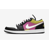 Air Jordan 1 AJ1 Low SE 激光蓝 黑粉泼墨 男士低帮休闲运动篮球鞋