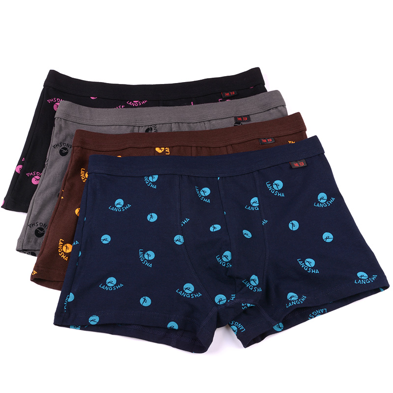 浪莎抗菌男士内裤纯棉平角裤男款莫代尔男生透气全棉男土四角裤四高清大图