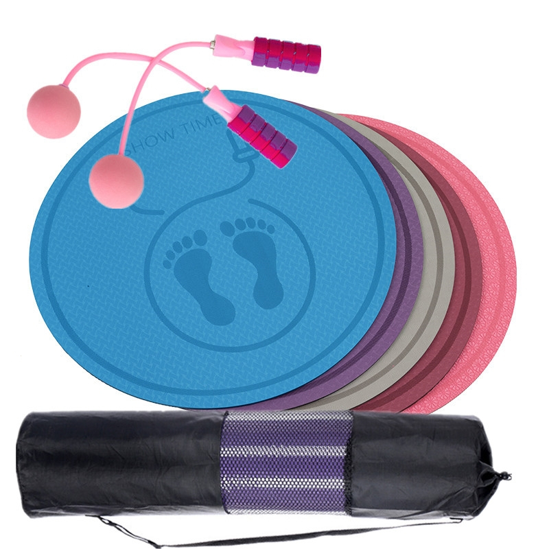 tpe迷你跳绳垫子闪电客减震隔音家用垫室内瑜伽无绳专用垫双面防滑