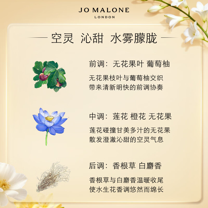 祖玛珑(Jo MALONE LONDON) 无花果与莲花香水30ml 清香四溢 留香持久高清大图