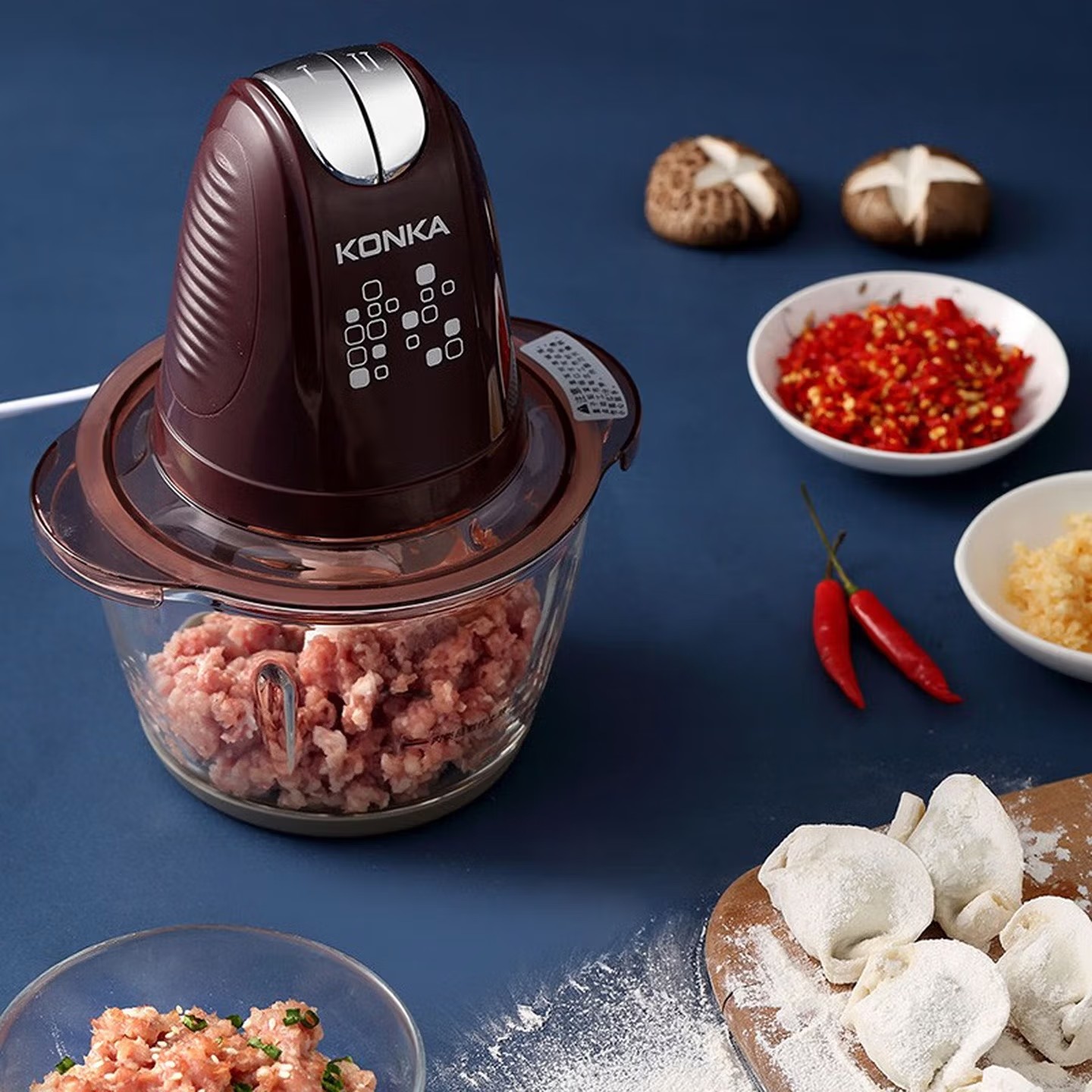 康佳 (KONKA)绞肉机家用多功能1.5L碎肉馅婴儿辅食碎肉机KGJR-151A高清大图