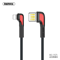 REMAX 战戈数据线 Apple苹果弯头充电线 3A快充 游戏不挡手 黑色