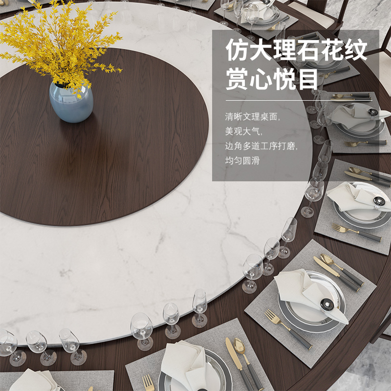 匡大 餐桌实木餐桌 圆餐桌2.2米手动餐桌KDT916高清大图