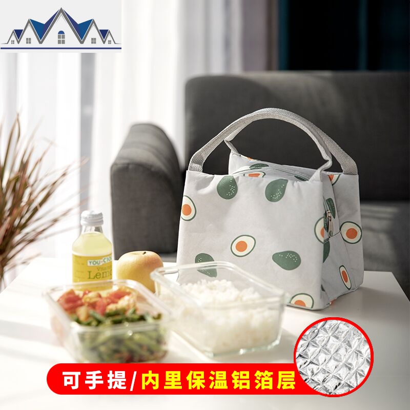 加厚饭盒袋手提便当包铝箔可爱女手拎带饭的袋子保温包学生午餐包 三维工匠收纳包高清大图