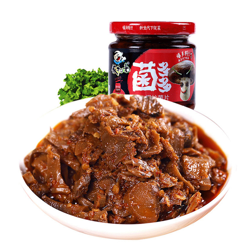 饭扫光 爆炒菌片 菌多多 158g 下饭菜酱菜泡菜拌面拌饭酱泡椒咸菜酸菜四川 2019年9月份过期 介意者慎拍