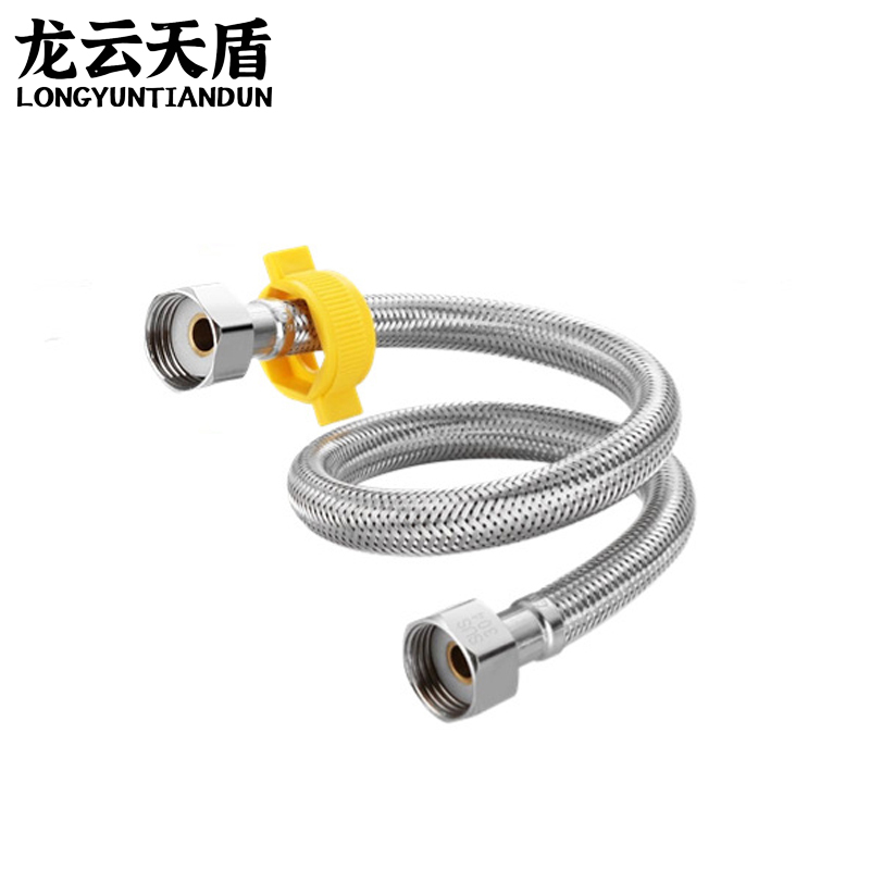 龙云天盾304不锈钢编织软管家用热水器马桶水龙头冷热进水管金属4分接水管4米高清大图