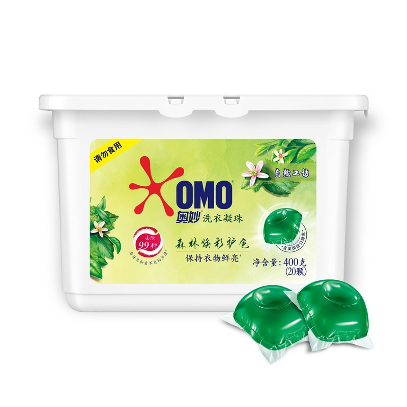 奥妙(OMO) 自然工坊 森林焕彩护色 洗衣凝珠 400g (单位:盒)