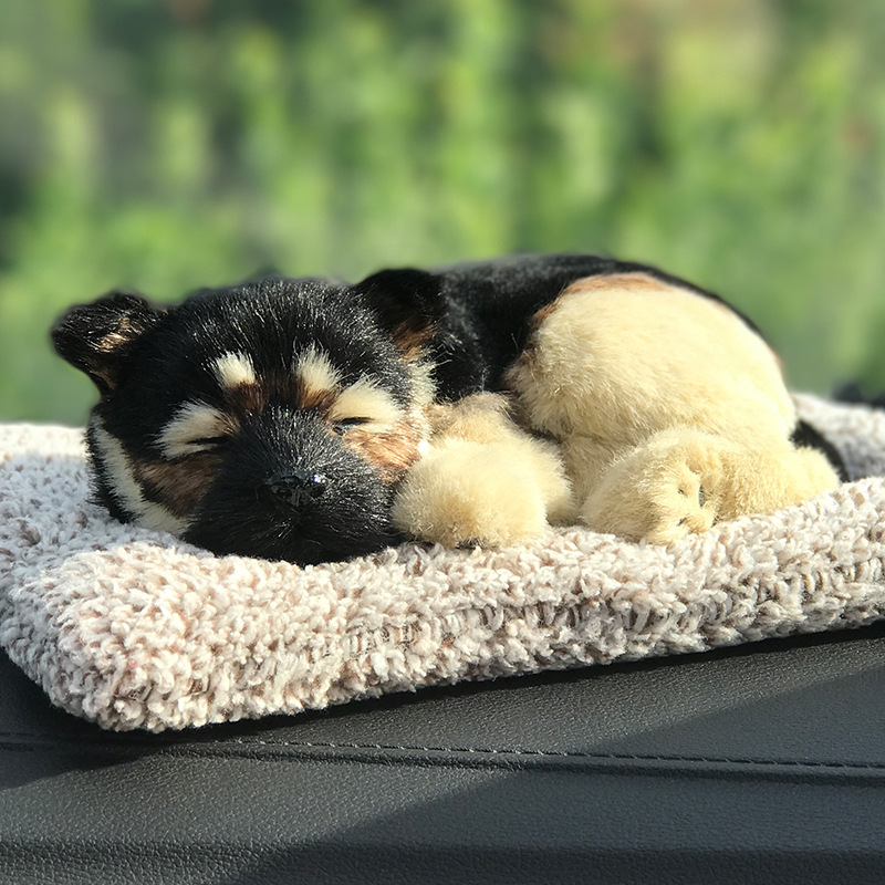 汽车内饰品摆件活性炭除异味仿真狗车上高档装饰品中控台车载用品 黑贝犬（大号）含200克活性炭