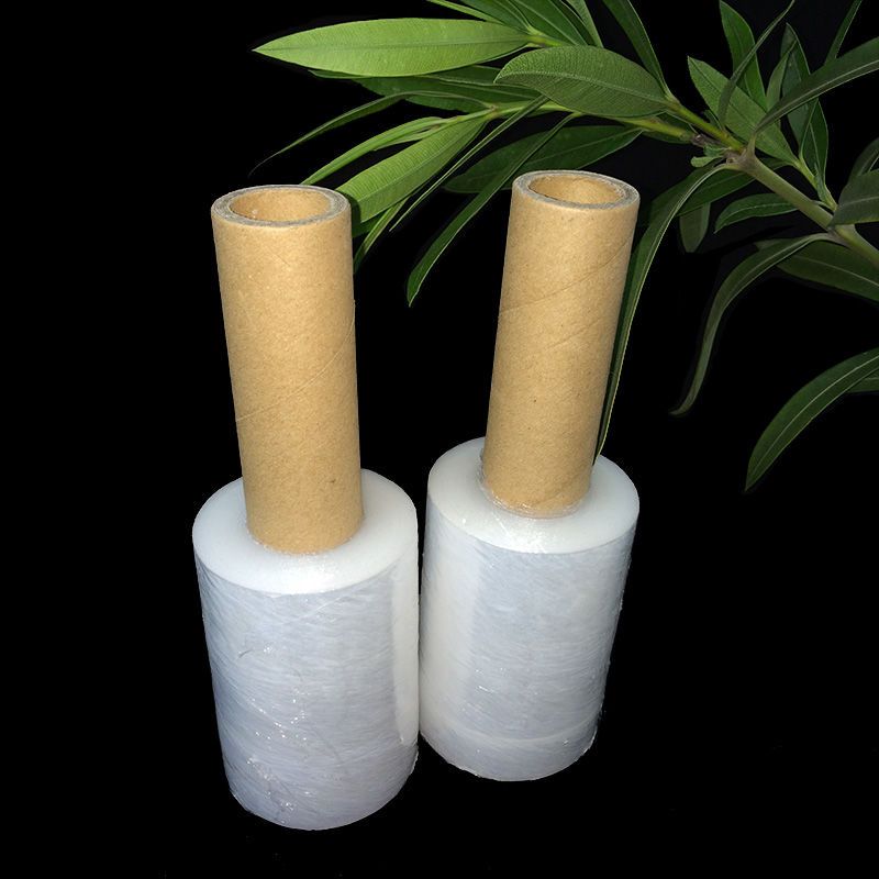 带柄pe缠绕膜10cm手柄缠绕膜包装膜防水膜拉伸膜打包膜精品加厚邮手柄