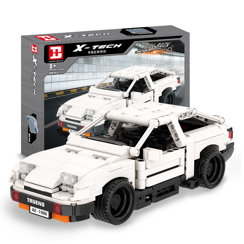 头文字d兼容乐高藤原豆腐店ae86高难度拼装积木回力玩具模型升级版