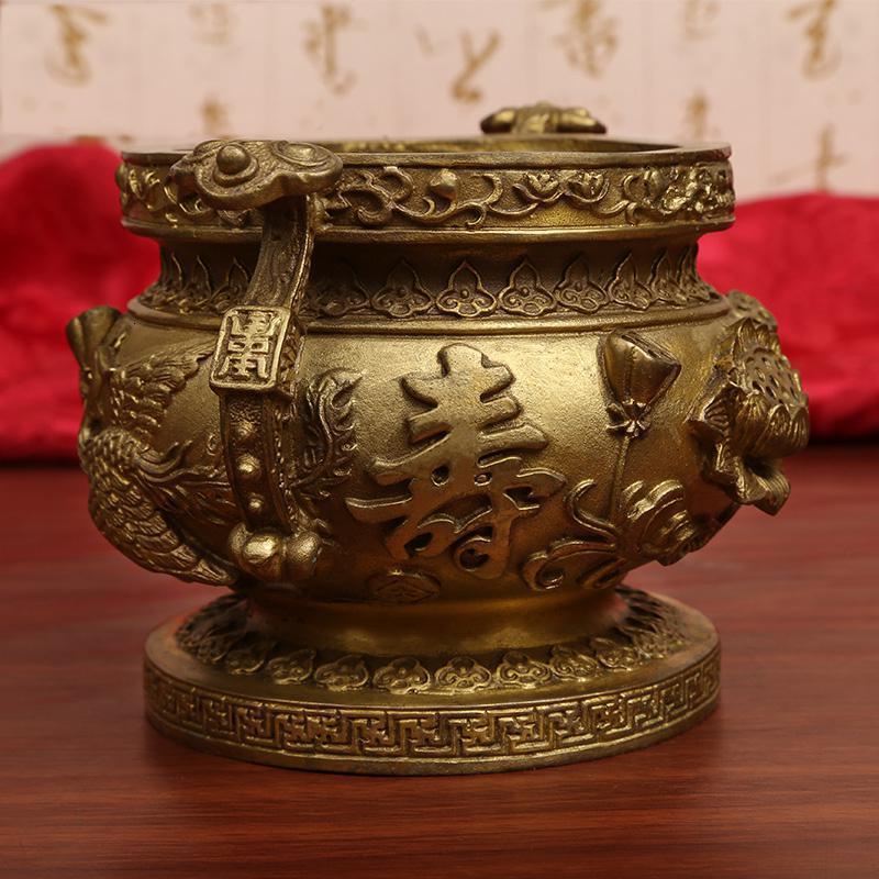 美帮汇香炉铜莲花香薰炉盘香塔香茶道熏香摆件 佛教用品香插香炉