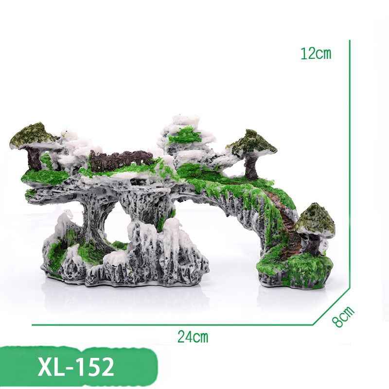 假山鱼缸造景石水族装饰布景假山石头植物摆件小树创意套餐高清大图