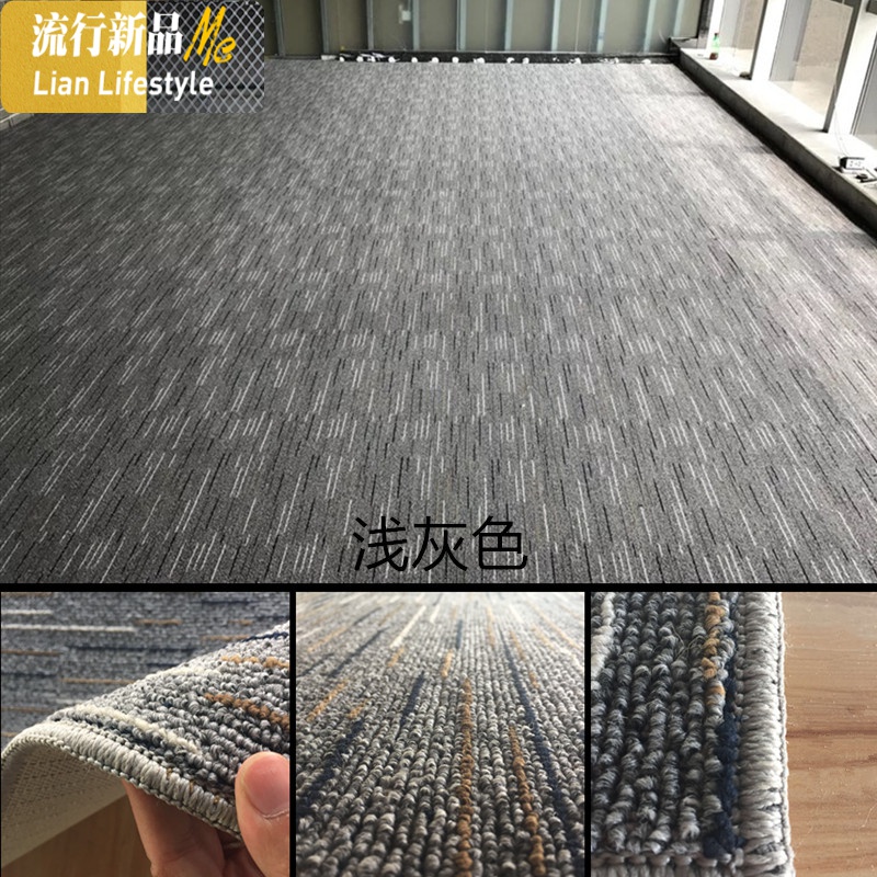 厨房地毯厅进地垫浴室口垫防水防滑脚垫定制尺寸 三维工匠 细条纹-PVC-浅灰色 50cm乘230cm