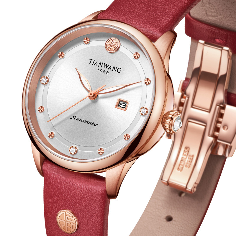 天王表x周大福2023新年红运礼盒联名款机械女表足金红绳礼盒套装51322