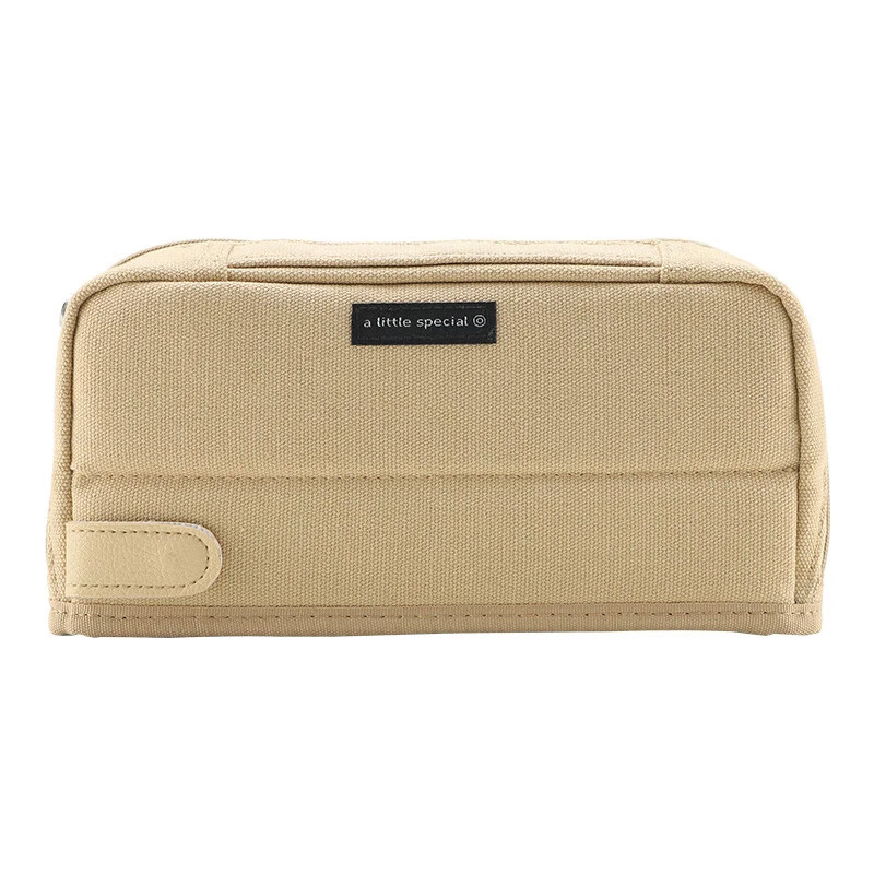 国誉(KOKUYO)一米新纯文具笔袋盒多功能手提收纳帆布包 浅棕色 1个装 WSG-PCS133NLS