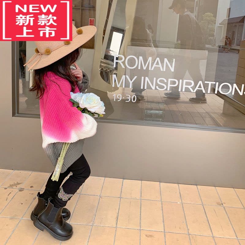 可莉允女童毛衣冬季2022新款洋气儿童针织衫韩版渐变衣服女宝宝冬装上衣图片