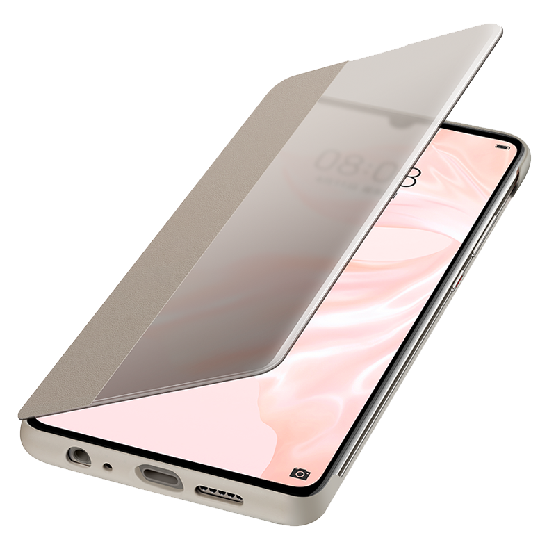 Huawei/华为 P30 原装皮套 全包薄款手机套正品原厂开窗翻盖智能保护套 防摔壳 轻薄简约个性男女款新品潮