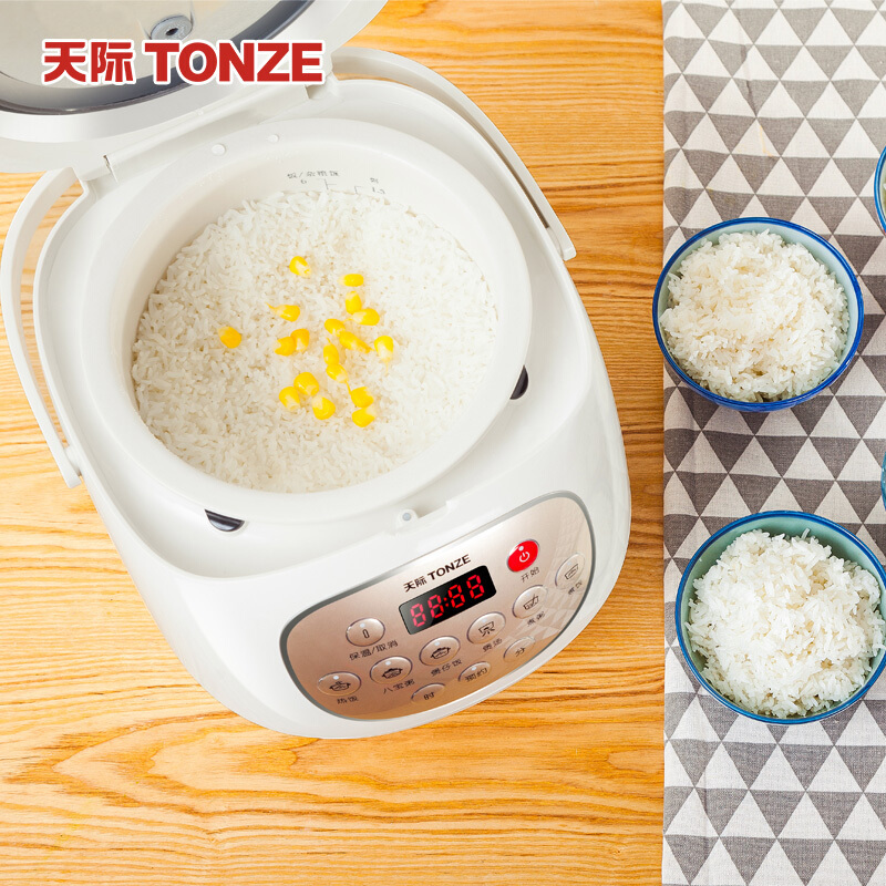 天际(TONZE)电饭煲3L陶瓷内胆煮粥煮饭煲汤智能预约瓷胆智能家用煮粥煲汤煮饭双重控温悬浮碗型加热柴火饭FD30A-W