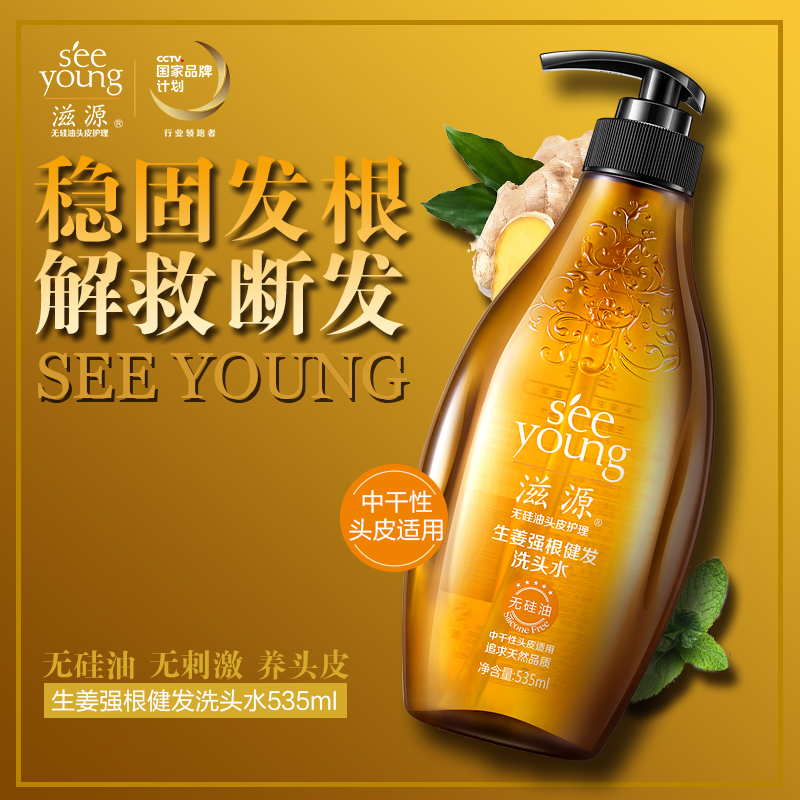 滋源 生姜强根健发 洗发水535ml(中干)(单位:瓶)