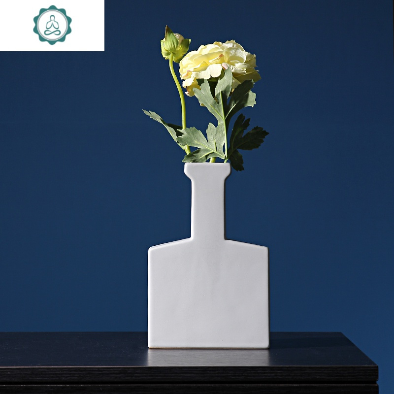 北欧莫兰迪现代简约创意艺术几何陶瓷花瓶家居装饰摆设样板间摆件封后