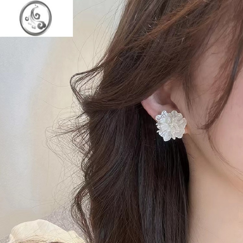 JiMi夏天独特百搭气质耳环2022年新款潮花朵耳钉小众设计高级感耳饰女