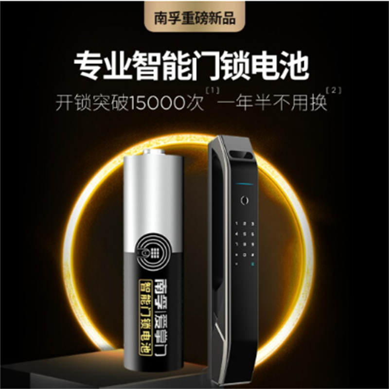 南孚爱掌门智能门锁5号碱性电池LR6五号 AA 1.5V适用于指纹锁/电子锁/智能锁/防盗密码锁等智能锁电池5号40节