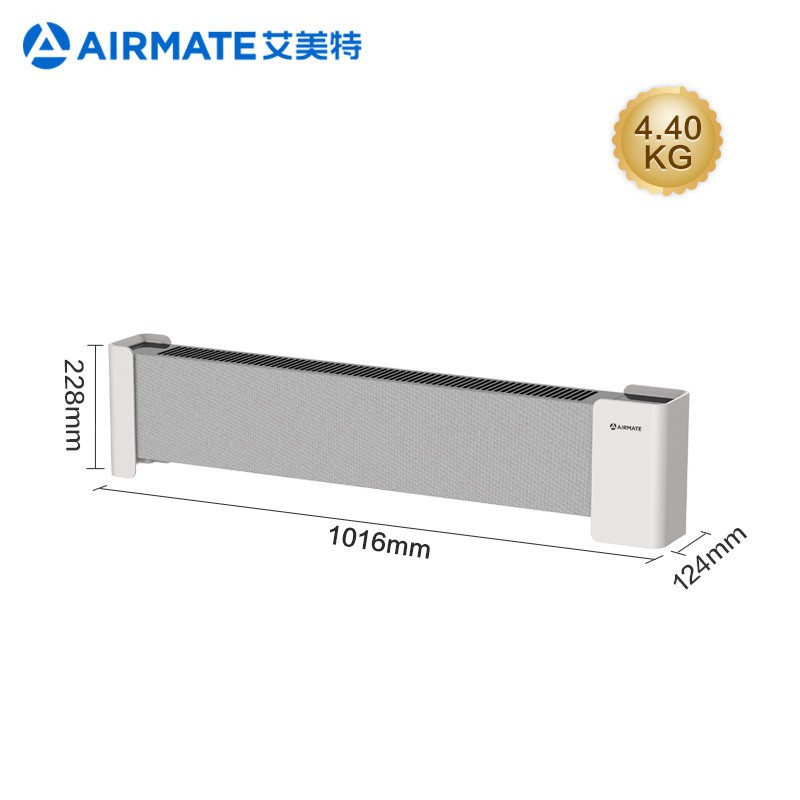 艾美特(Airmate)踢脚线取暖器 HD22-R37 电暖器轻音节能母婴可用电暖气片家用办公大面积遥控定时浴室移动地暖